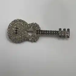 Guitar Brooch Pin with rhinestones