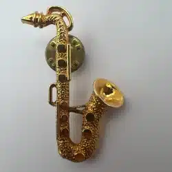 Alternative view of Gold Tone Saxophone Lapel Hat Pin
