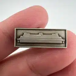 Unique Silver Tone Ferry or Cruise Ship Lapel Hat Pin