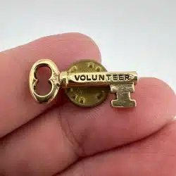 Vintage Volunteer Key Lapel Hat Pin