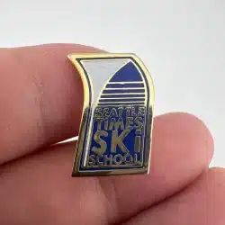 SEATTLE TIMES SKi School Brooch Pin - Newspaper Ski School - Used
