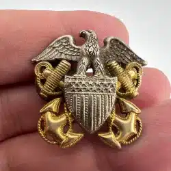 US NAVY Eagle Anchor Shield Pin - 1/20 10K GF and Sterling - N.S. Meyer New York