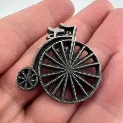 1996 Penny Farthing Bicycle Lapel Hat Pin by Ann Clark LTD from Mendon VT