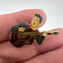 Vintage Elvis Presley Playing Guitar Lapel Pin AGB Atlanta GA 1987