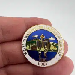 Vintage 1986 Western Washington HOBY Leadership Seminar Pin with Space Needle