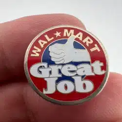 Walmart Great Job Thumbs Up Red White & Blue Employee Lapel Vest Pin