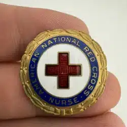 VINTAGE AMERICAN NATIONAL RED CROSS NURSE ENAMEL BROOCH PIN - Stamped 296304