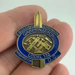 Carpenter's Local 132 Washington D.C. Building Strength Lapel Hat Pin