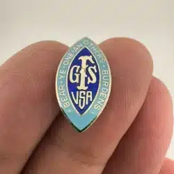 Vintage Bear Ye One Anothers Burdens GFS USA Brooch Pin - Girls Friendly Society