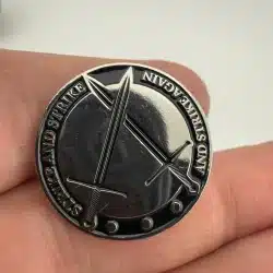 Strike and Strike and Strike Again Lapel Hat Pin - light scratches