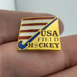 USA Field Hockey Pin - Gold tone background version