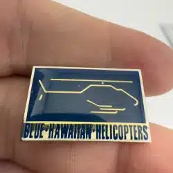 VINTAGE BLUE HAWAIIAN HELICOPTERS Pin with locking pinback