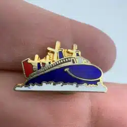 Smiling Cruise Ship Lapel Hat Pin