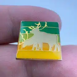 Vintage Elk Deer or Moose Multi-color Lapel Hat Pin