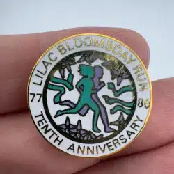 Vintage 10th Anniversary Lilac Bloomsday Run Pin - Spokane, WA