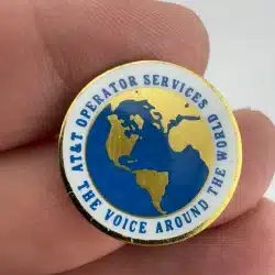 Vintage AT&T Operator Services Voice Around The World Lapel Hat Pin - Scratches
