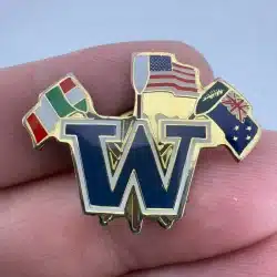 University Of Washington Rowing Pin - Mexico, U.S., and New Zealand Flag Paddles