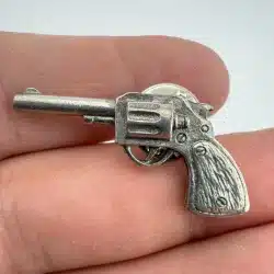 JJ Jonette Jewelry Revolver Gun Lapel Hat Pin