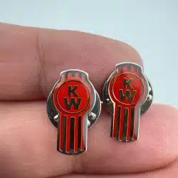 Lot of 2 KW Kenworth Logo Pin - American Truck Manufacturer - Red & Silver Color