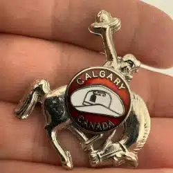 Calgary Canada Rodeo Cowboy Pin Brooch - *DAMAGE - Read Description*