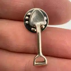 Vintage 925 Silver Gardening Shovel Lapel Pin Brooch - Stamped 925
