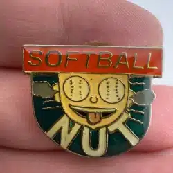 Vintage 1988 Softball Nut Lapel Hat Pin by AGB Inc. Atlanta, Georgia