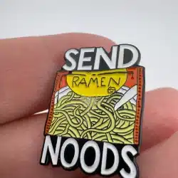 Send Noods Ramen Bag Lapel Hat Pin - Humor Comedy Pin