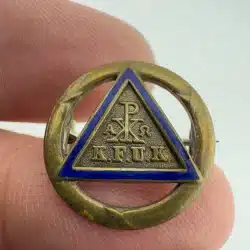 Vintage 1926 Chi Rho Alpha Omega K.F.U.K. Lapel Pin - *Read Description*