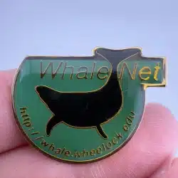 Vintage WhaleNet Whale Net Wheelock College Lapel Hat Pin