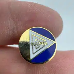 SCCPOA Lapel Hat Pin - Blue, white, and gold tone
