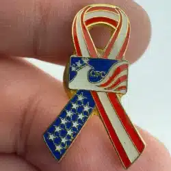 CFC American Flag Awareness Ribbon Lapel Hat Pin