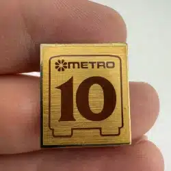 King Country Metro Bus Lapel Hat Pin - #10 Bus or 10 Year??
