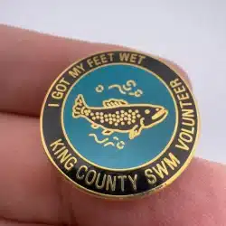 King County SWM Volunteer Lapel Hat Pin - I Got My Feet Wet