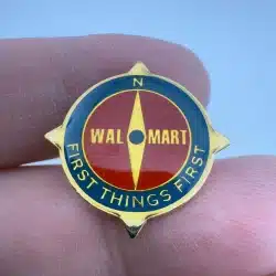 Walmart First Things First Lapel Hat Pin - Compass Shaped