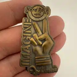 Vallarta Hard Rock Cafe Pin John Lennon Imagine There's No Hunger Lapel Hat Pin
