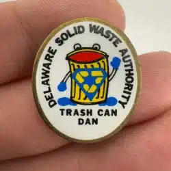 Delaware Solid Waste Authority Trash Can Dan Lapel Hat Pin