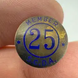 S.C.D.A. SCDA 25 Year Member Screwback Pin