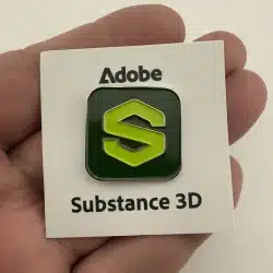 Adobe Substance 3D Software Lapel Hat Pin On Original Card