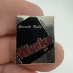 Vintage Microsoft Works Metal Pinback Lapel Hat Pin