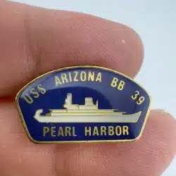 Vintage USS Arizona BB 39 Pearl Harbor Enamel Lapel Pin *scratches*