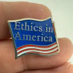 Ethics In America On U.S. Flag Lapel Hat Pin