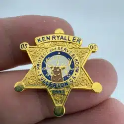 BPOE ELKS Fullerton California Ken Ryaller Badge Shaped Lapel Hat Pin