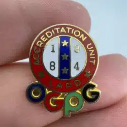 California 1984 LAPD Accreditation Unit OGPG Police Lapel Hat Pin - Olympics Pin