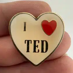 I Heart Ted - I Love Ted Heart Shaped Lapel Hat Pin - Political?