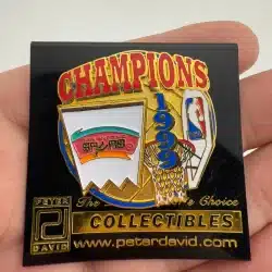 1999 NBA Champions San Antonio Spurs Lapel Hat Pin by Peter David