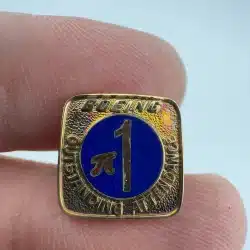 Vintage Boeing Perfect Attendance 1 Year Tie Tack Pin - Simmons 1/20 12K GF
