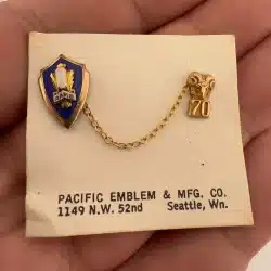 1970 Rams Pins With Chain - Stamped 1/10 10K - Ingram High School Seattle WA?