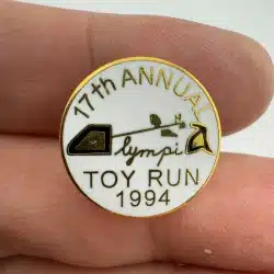Vintage 17th Annual Olympia Toy Run 1994 Lapel Hat Pin - Washington State?