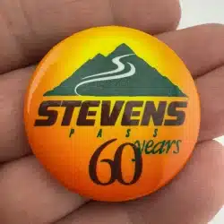 Stevens Pass Ski Area 60 Years Pinback Button - Washington State Travel