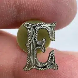 Sterling Letter E Lapel Hat Pin - Made In Mexico - Concho?